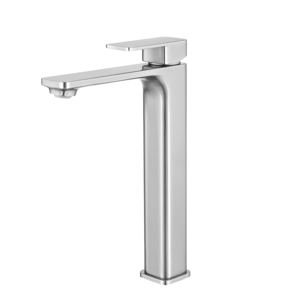 IVANO solid brass tall basin mixer in brushed nickel