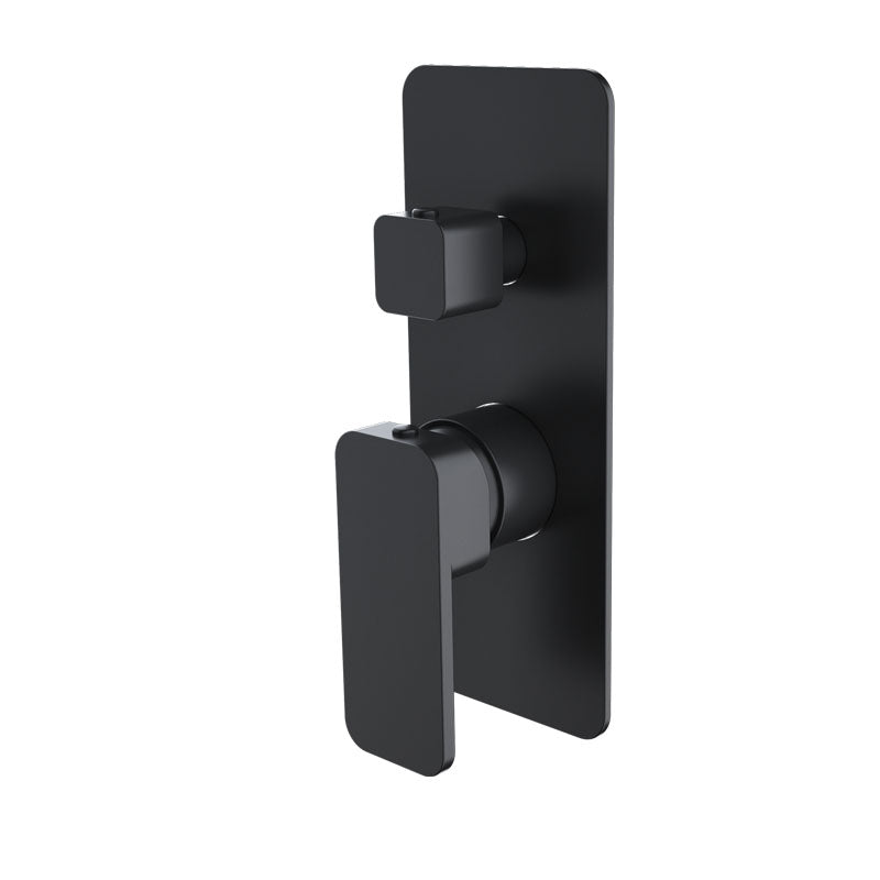 IVANO solid brass wall mixer tap with diverter black