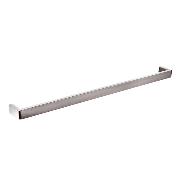 Enhance your bathroom decor with the IVANO Stainless Steel 800mm Single Towel Rail in Brushed Nickel Silver. Durable, stylish, and easy to install. Keep your towel dry.-Towel Rail-Ezymall AU