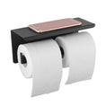 Load image into Gallery viewer, Upgrade your bathroom with the IVANO Stainless Steel Double Toilet Paper Holder in Black. Durable, stylish, and easy to install. Shop now at Ezymall!-Toilet Paper Holder-Ezymall AU
