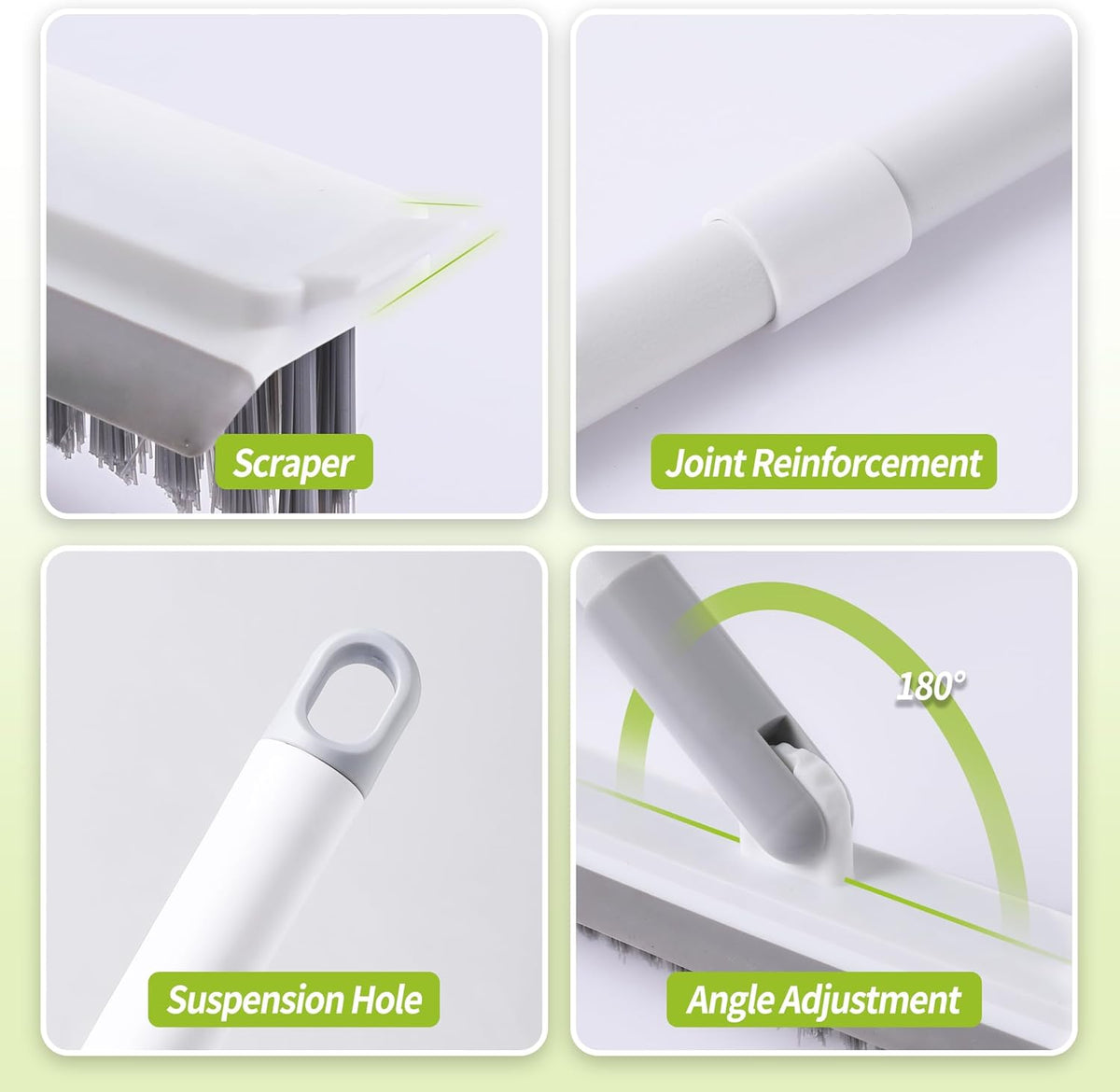 IVYROLL 2-in-1 Grout Brush with Long Handle, V-Shaped Bristles & Squeegee Brush – alternate view 6