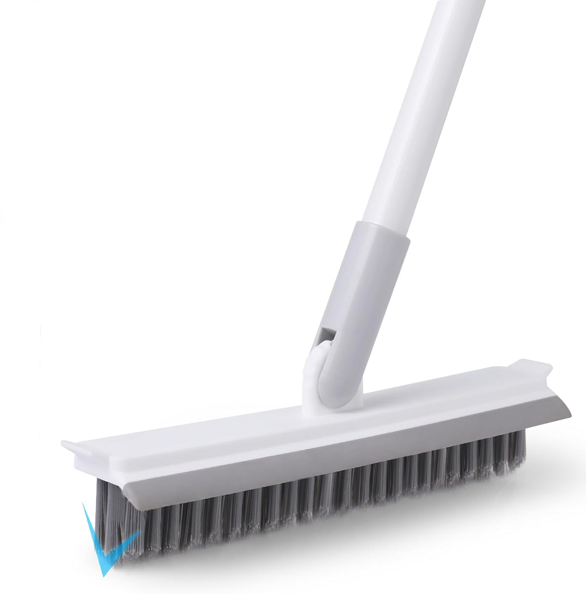 IVYROLL 2-in-1 Grout Brush with Long Handle, V-Shaped Bristles & Squeegee Brush