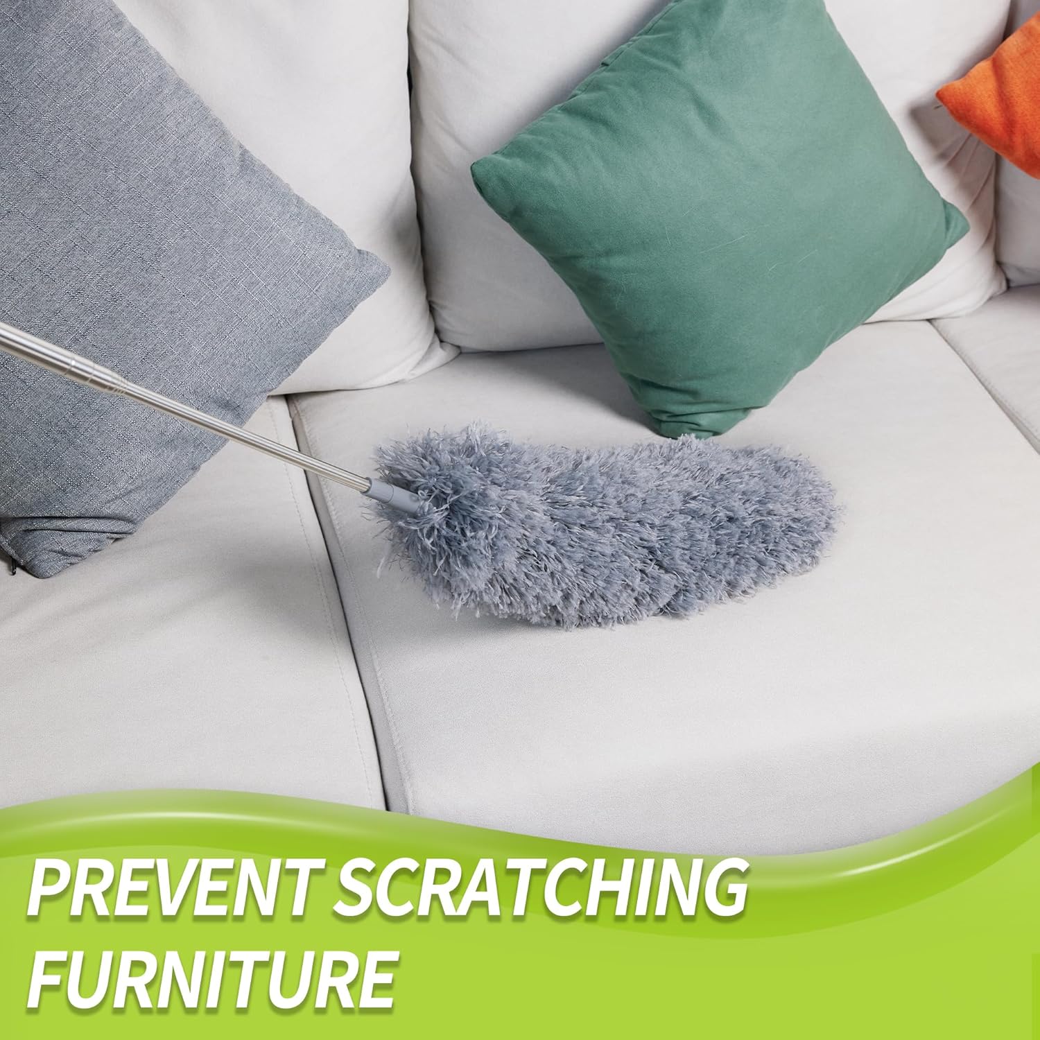 The IVYROLL Extendable Microfiber Duster Kit includes a long feather duster and 2 microfiber heads. Perfect for cleaning hard-to-reach places. Ezymall!-Cleaning Products-Ezymall AU