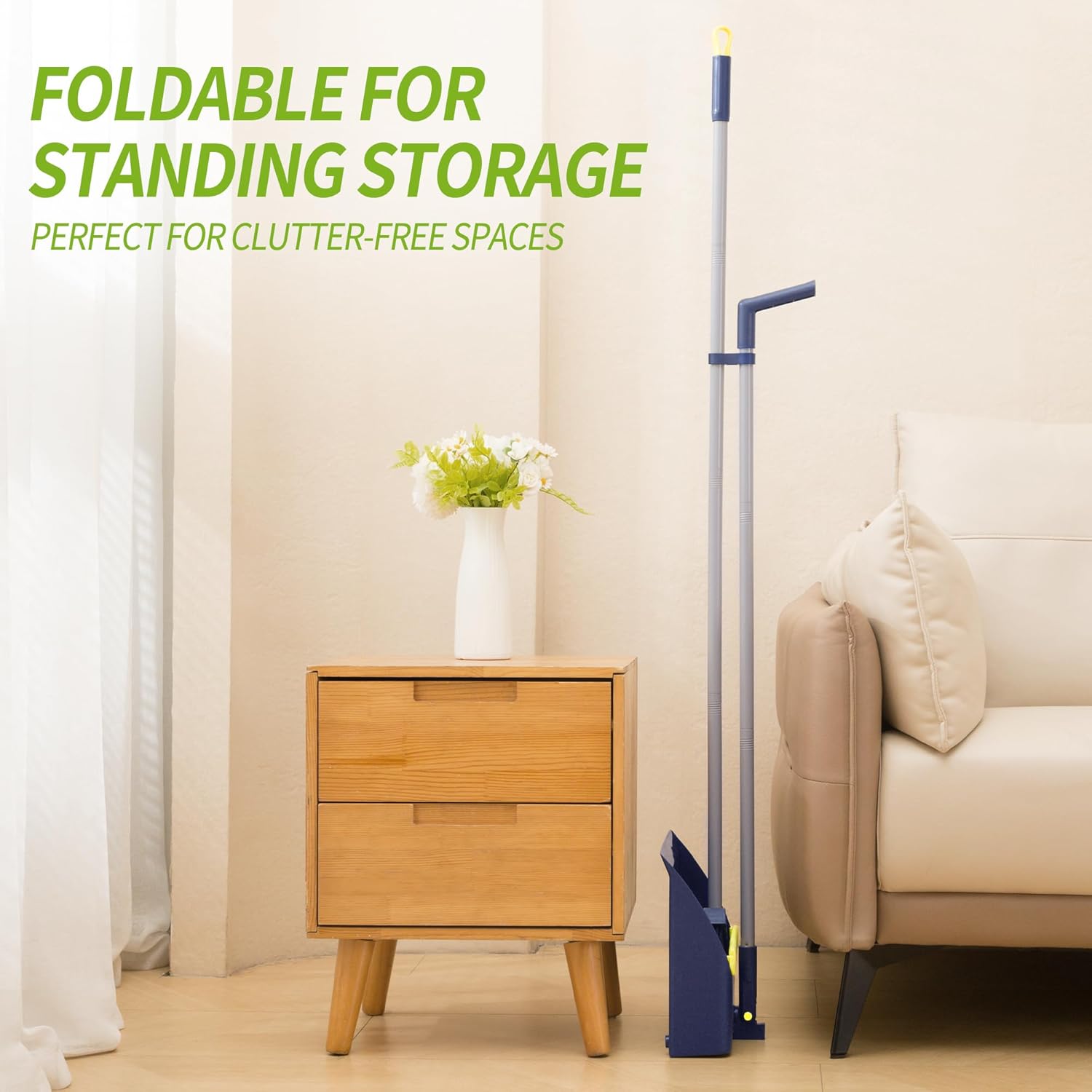 Keep your space clean with the IVYROLL Broom and Dustpan Set. Adjustable height and foldable dustpan for easy storage. Perfect for any home. Shop now at Ezymall!-Cleaning Products-Ezymall AU