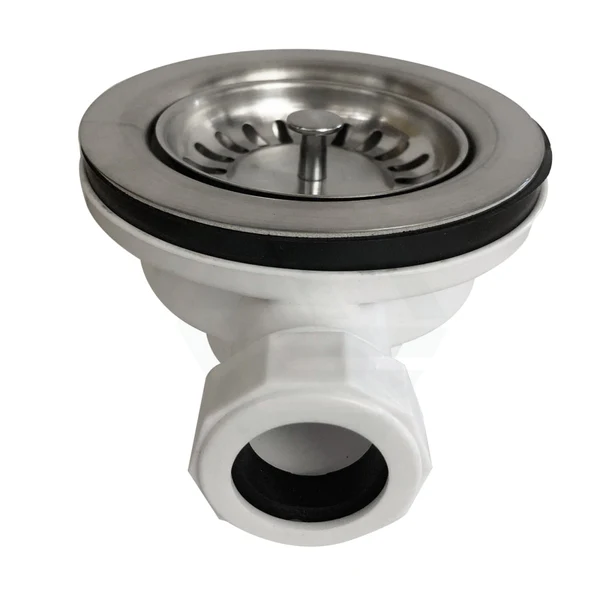 Ensure efficient drainage with this chrome silver kitchen sink waste. Measuring 80/114mm and designed without overflow, this sink part is a reliable addition to your kitchen sink. Shop now!-Sink Waste-Ezymall AU