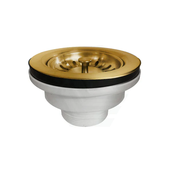 Complete your kitchen sink setup with this brushed gold sink waste part. Designed without overflow, this sink part is both functional and stylish. Shop now at Ezymall!-Sink Waste-Ezymall AU