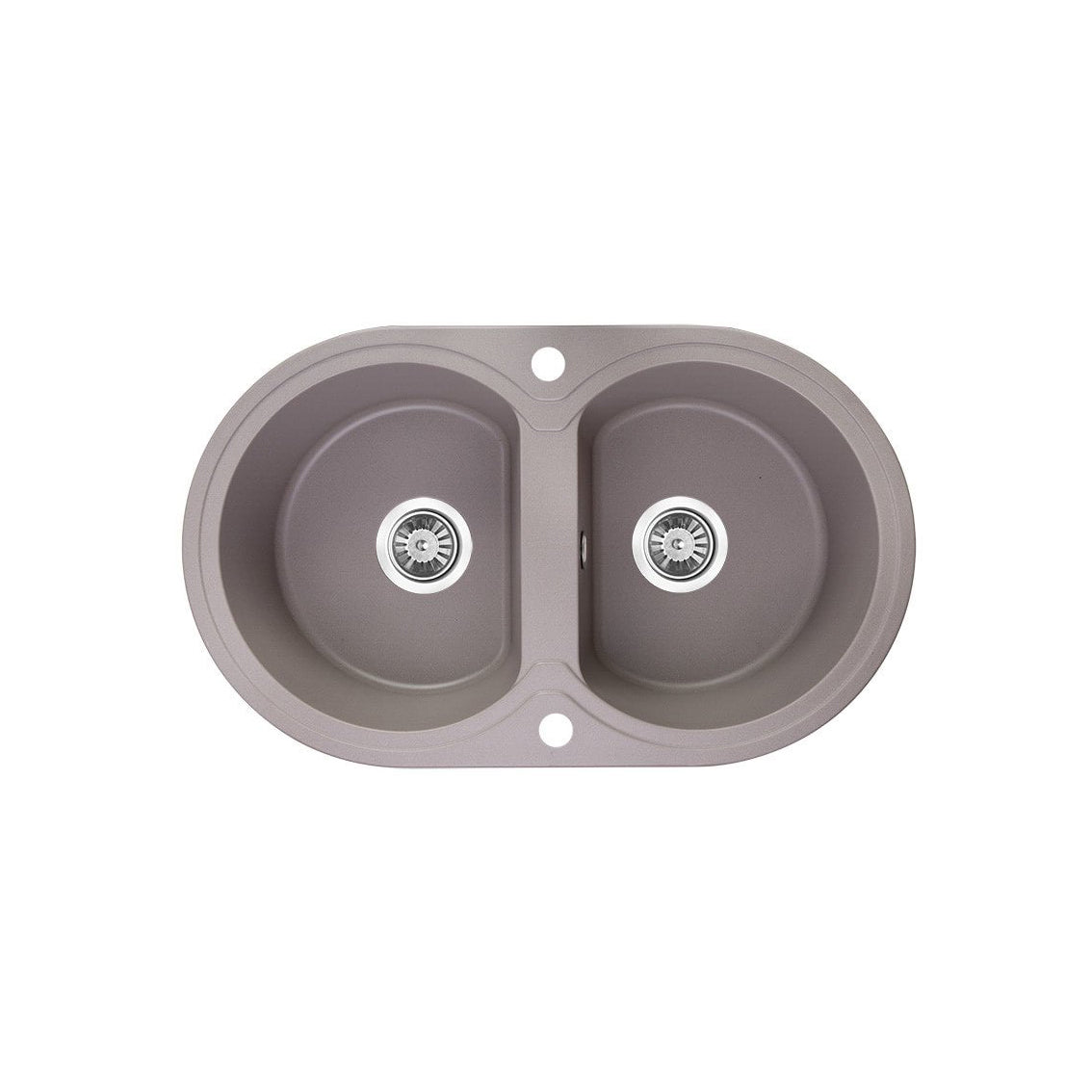 Upgrade your kitchen with the Laveo Dafne Granite Stone Kitchen Sink in Grey. Features a round double bowl design. Shop now for quality at Ezymall!-Kitchen Sink-Ezymall AU