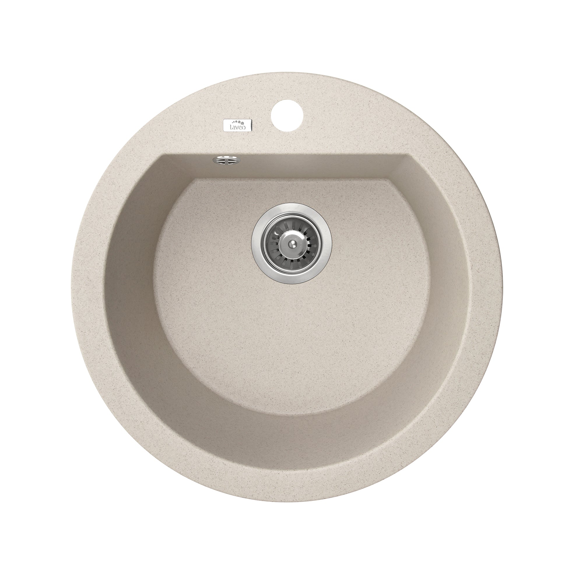 Upgrade your kitchen with the Laveo Dafne Granite Stone Round Single Bowl Kitchen Sink in Beige. Measures 510*205mm. Shop now for style and durability.-Kitchen Sink-Ezymall AU