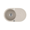 Load image into Gallery viewer, Laveo Dafne beige granite stone round single bowl kitchen sink with drainer. Dimensions: 470x780x204mm. Stylish and durable. Shop now at Ezymall Australia!-Kitchen Sink-Ezymall AU
