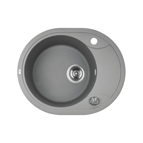 Upgrade your kitchen with the Laveo Dafne Granite Stone Round Single Bowl Kitchen Sink in Grey. Durable, stylish, and functional. Shop now at Ezymall!-Kitchen Sink-Ezymall AU