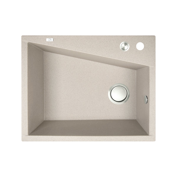 Laveo Grenada beige granite stone single bowl kitchen sink. Dimensions: 480x600x227mm. Stylish and durable. Upgrade your kitchen with Ezymall Australia!-Kitchen Sink-Ezymall AU