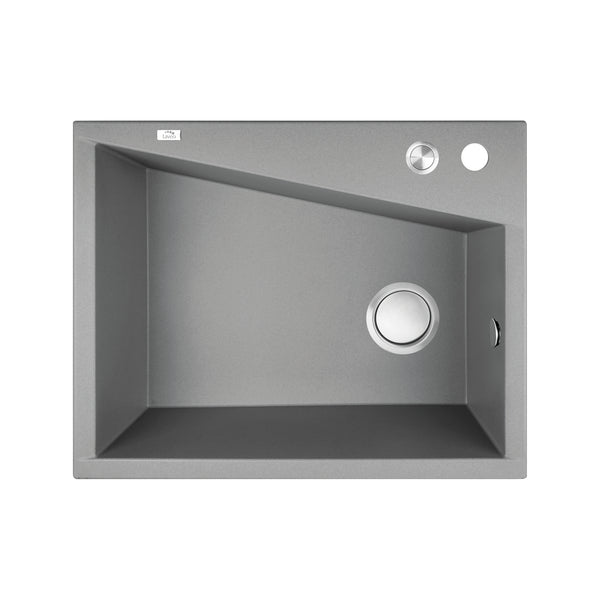 Upgrade your kitchen with the Laveo Grenada Granite Stone Single Bowl Kitchen Sink. Measuring 480x600x227mm in grey, this sink combines durability with a modern aesthetic. Perfect for any contemporary kitchen.-Kitchen Sink-Ezymall AU