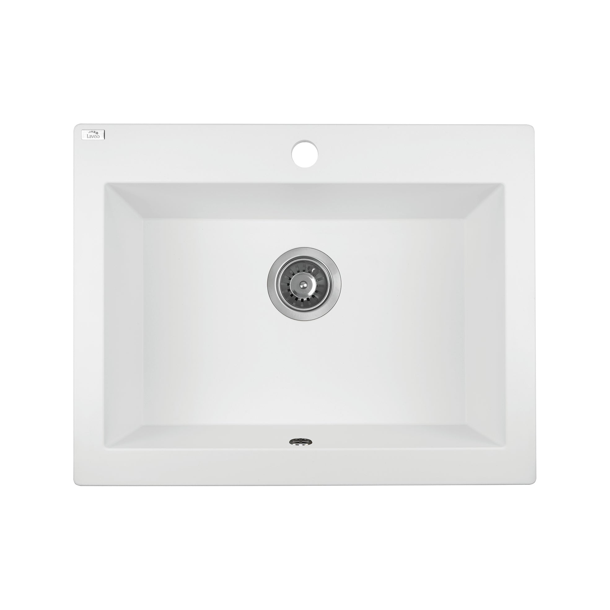 Laveo Komodo white granite stone single bowl kitchen sink. Dimensions: 490x550x220mm. Stylish and durable. Upgrade your kitchen with Ezymall Australia today!-Kitchen Sink-Ezymall AU