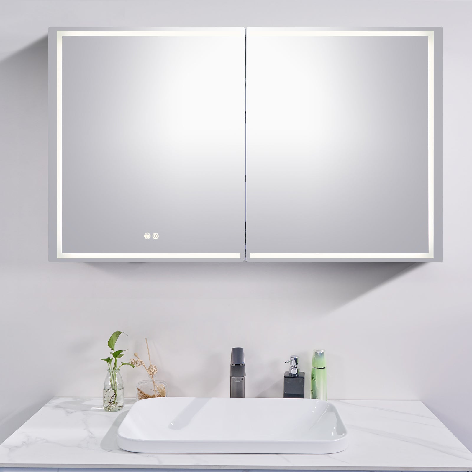 Upgrade your bathroom with this LED Mirror Shaving Cabinet. Featuring double doors, adjustable lighting, and defogging, this 1200x720mm cabinet combines functionality with modern design. Shop now at Ezymall Australia!-Shaving Cabinet-Ezymall AU