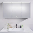 Load image into Gallery viewer, Buy LED Mirror Shaving Cabinet with three doors (1500x720mm). Enjoy adjustable lighting & defogging features. Perfect for your bathroom. Shop now!-Shaving Cabinet-Ezymall AU
