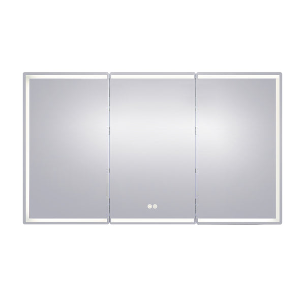 Buy LED Mirror Shaving Cabinet with three doors (1500x720mm). Enjoy adjustable lighting & defogging features. Perfect for your bathroom. Shop now!-Shaving Cabinet-Ezymall AU