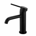 Load image into Gallery viewer, Upgrade your basin with the LUCID PIN Solid Brass Short Basin Mixer in Black. Stylish, durable, and easy to install. Order now at Ezymall!-Basin Mixer-Ezymall AU
