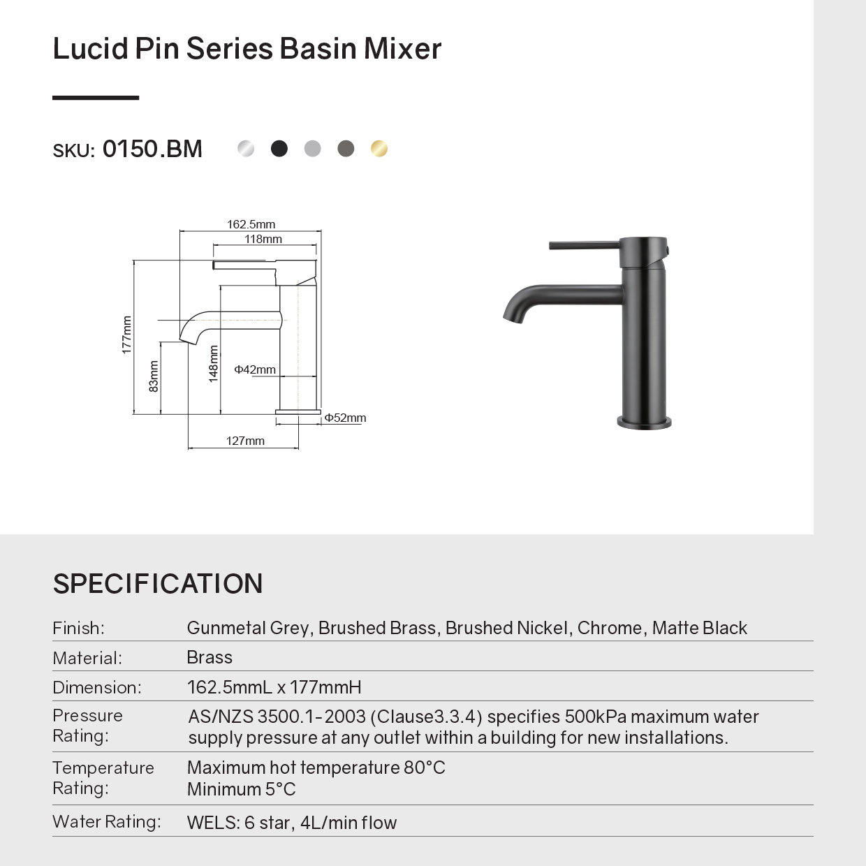 Upgrade your basin with this solid brass short basin mixer in brushed copper from LUCID PIN. Durable, stylish, and easy to install. Shop now!-Basin Mixer-Ezymall AU