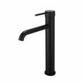 Load image into Gallery viewer, Elevate your basin with the LUCID PIN tall basin mixer in black. Constructed from solid brass, this mixer offers durability and a sleek, modern look. Perfect for contemporary bathrooms. Shop now!-Basin Mixer-Ezymall AU
