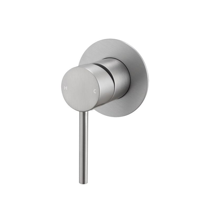Upgrade your bathroom with this solid brass wall mixer. Featuring a brushed nickel silver finish, this LUCID PIN mixer combines style and functionality for a premium experience.-Wall Mixer-Ezymall AU