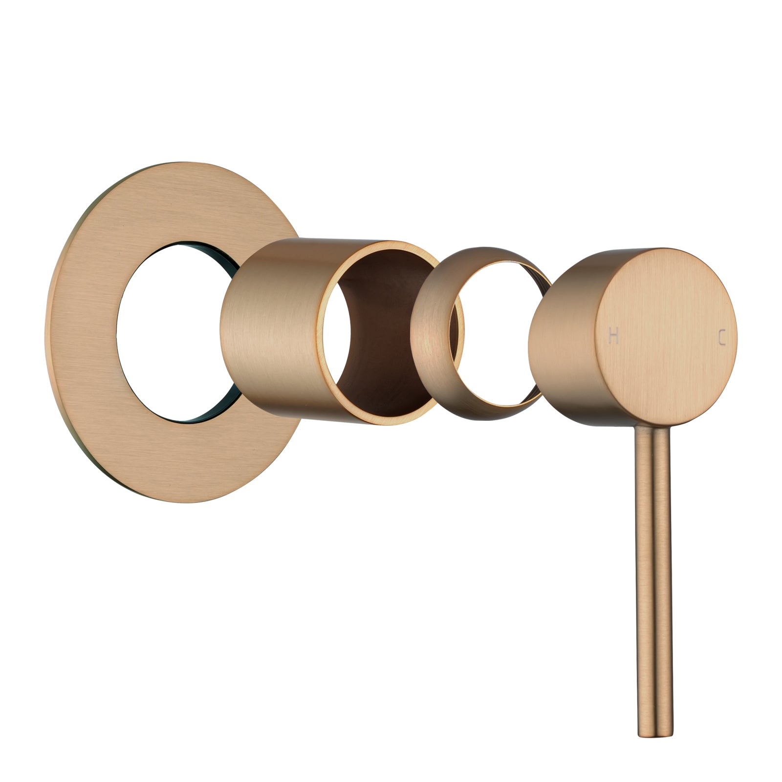 Upgrade your bathroom with this solid brass wall mixer. Featuring a brushed copper finish, this LUCID PIN mixer combines style and functionality for a premium experience.-Wall Mixer-Ezymall AU