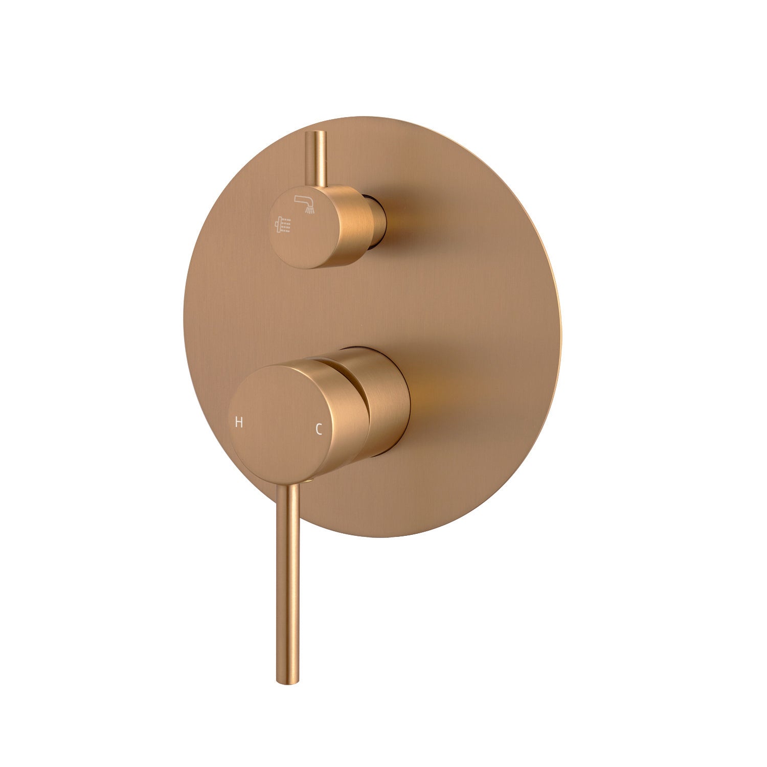 Upgrade your shower with this solid brass diverter mixer. Featuring a brushed copper finish, it combines style and functionality for a premium showering experience.-Diverter Mixer-Ezymall AU