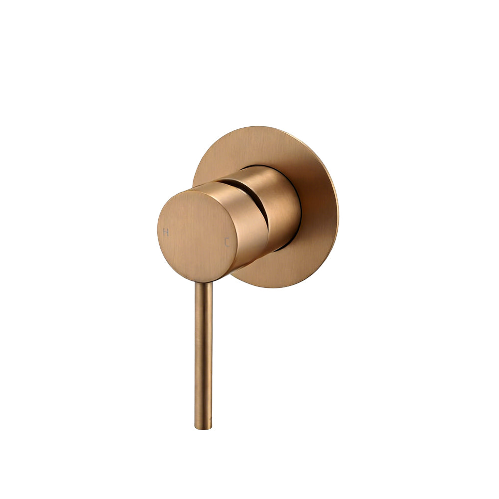 Upgrade your bathroom with this solid brass wall mixer. Featuring a brushed copper finish, this LUCID PIN mixer combines style and functionality for a premium experience.-Wall Mixer-Ezymall AU