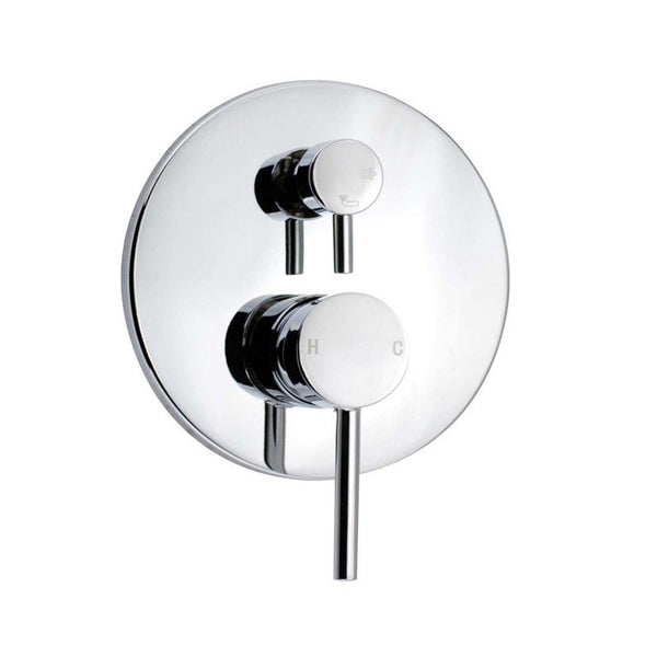 Upgrade your shower with this solid brass diverter mixer. Featuring a chrome silver finish, this LUCID PIN mixer combines style and functionality for a premium showering experience.-Diverter Mixer-Ezymall AU