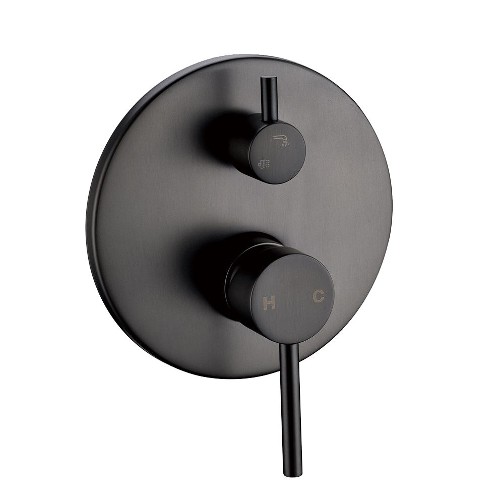 Upgrade your shower with this solid brass diverter mixer. Featuring a gunmetal grey finish, this LUCID PIN mixer combines style and functionality for a premium showering experience.-Diverter Mixer-Ezymall AU