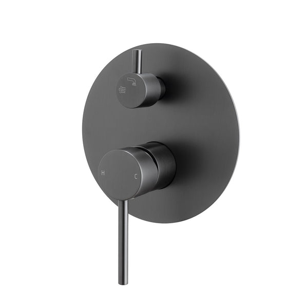 Upgrade your shower with this solid brass diverter mixer. Featuring a gunmetal grey finish, this LUCID PIN mixer combines style and functionality for a premium showering experience.-Diverter Mixer-Ezymall AU