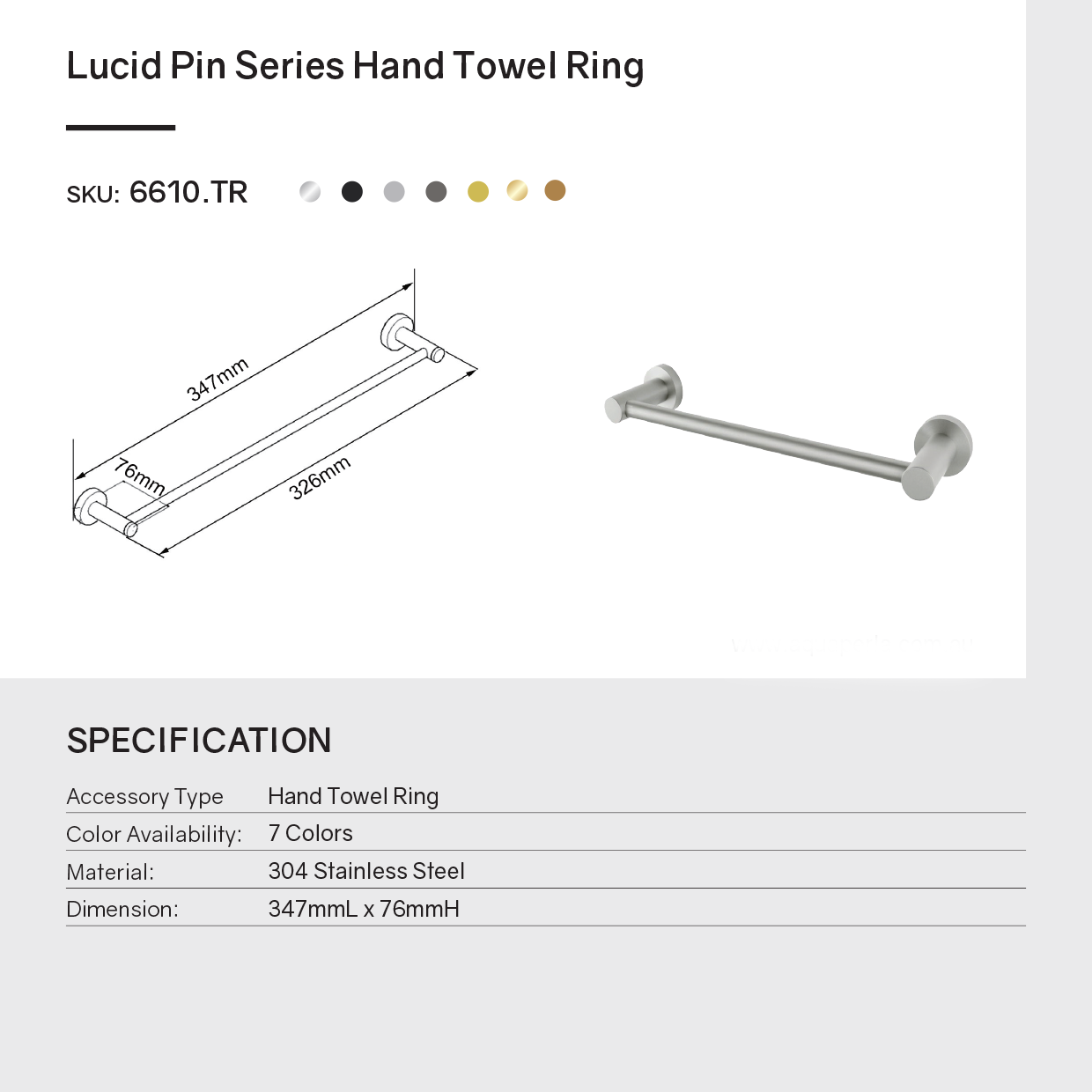 Enhance your bathroom with the LUCID PIN 300mm brushed copper hand towel rail. Constructed from stainless steel. Order now from Ezymall!-Hand Towel Rail-Ezymall AU