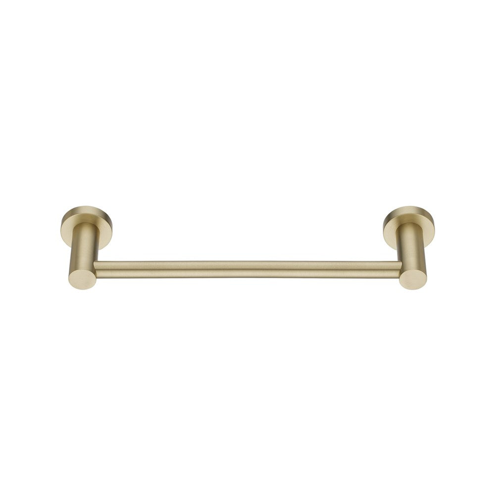 Elevate your bathroom with the LUCID PIN light brushed brass gold 300mm hand towel rail, combining durable stainless steel with a touch of luxury.-Hand Towel Rail-Ezymall AU