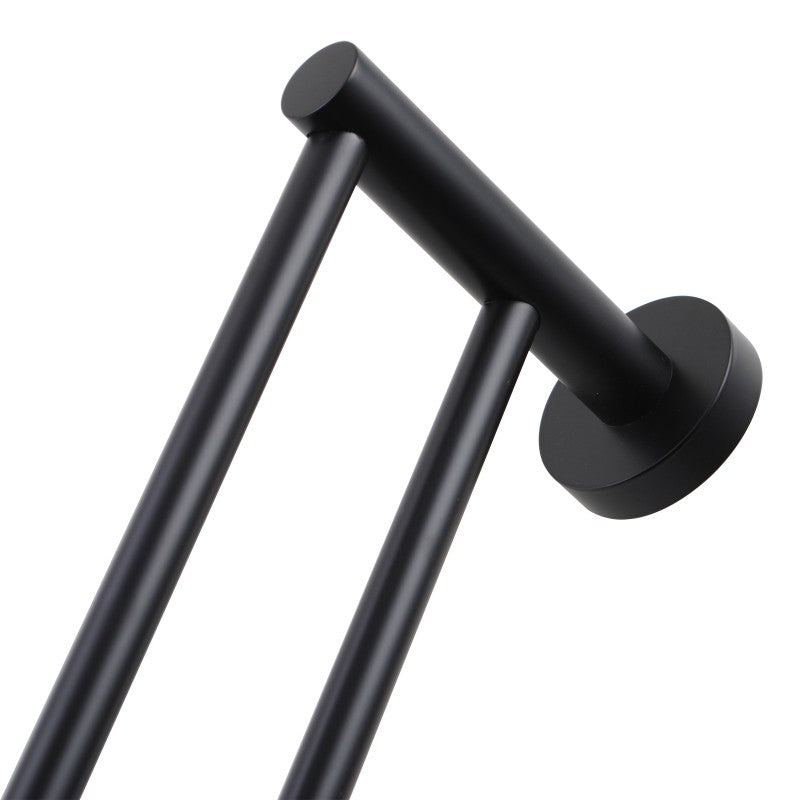 Upgrade your bathroom with the LUCID PIN black double towel rail. This 790mm stainless steel rail provides ample space and a modern design. Shop now at Ezymall!-Towel Rail-Ezymall AU