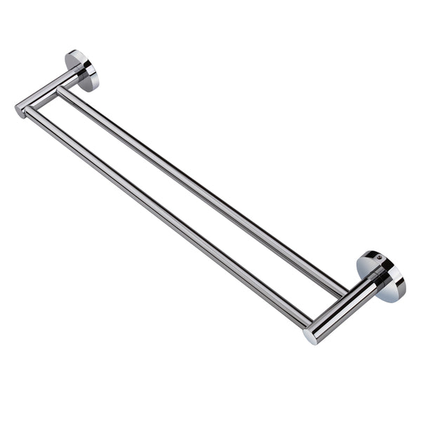 Upgrade your bathroom with the LUCID PIN chrome silver double towel rail. This 790mm stainless steel rail offers ample space and style. Order online from Ezymall today!-Towel Rail-Ezymall AU