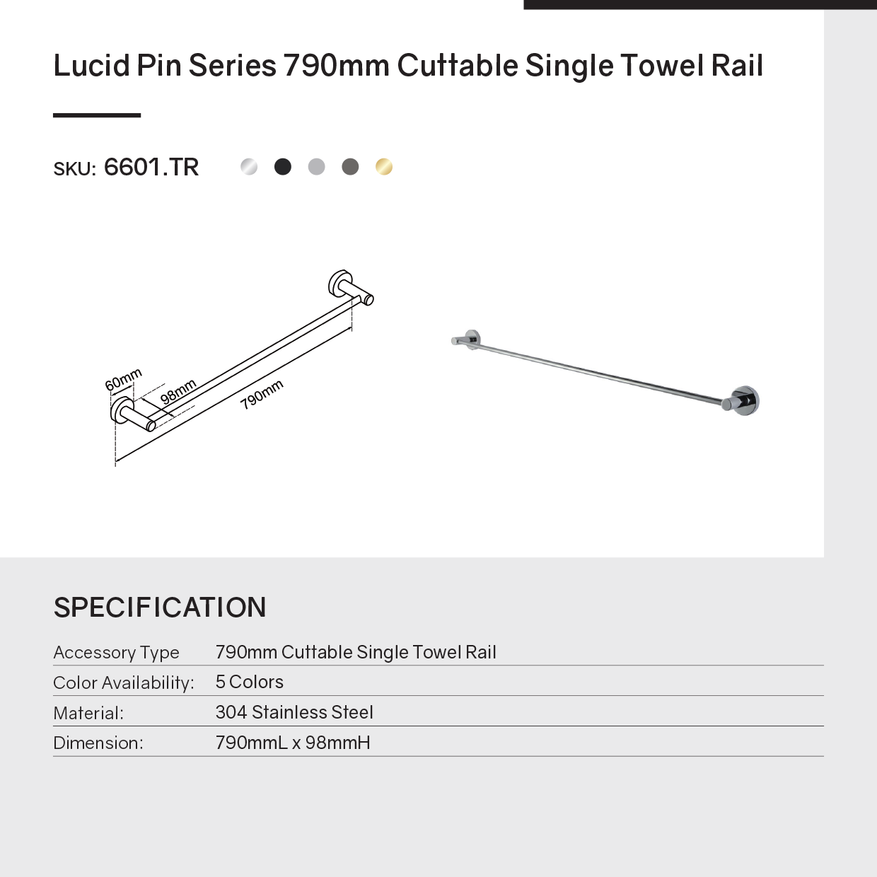 Enhance your bathroom with the LUCID PIN Stainless Steel 800mm Single Towel Rail in Brushed Copper. Stylish, durable. Order now at Ezymall!-Towel Rail-Ezymall AU