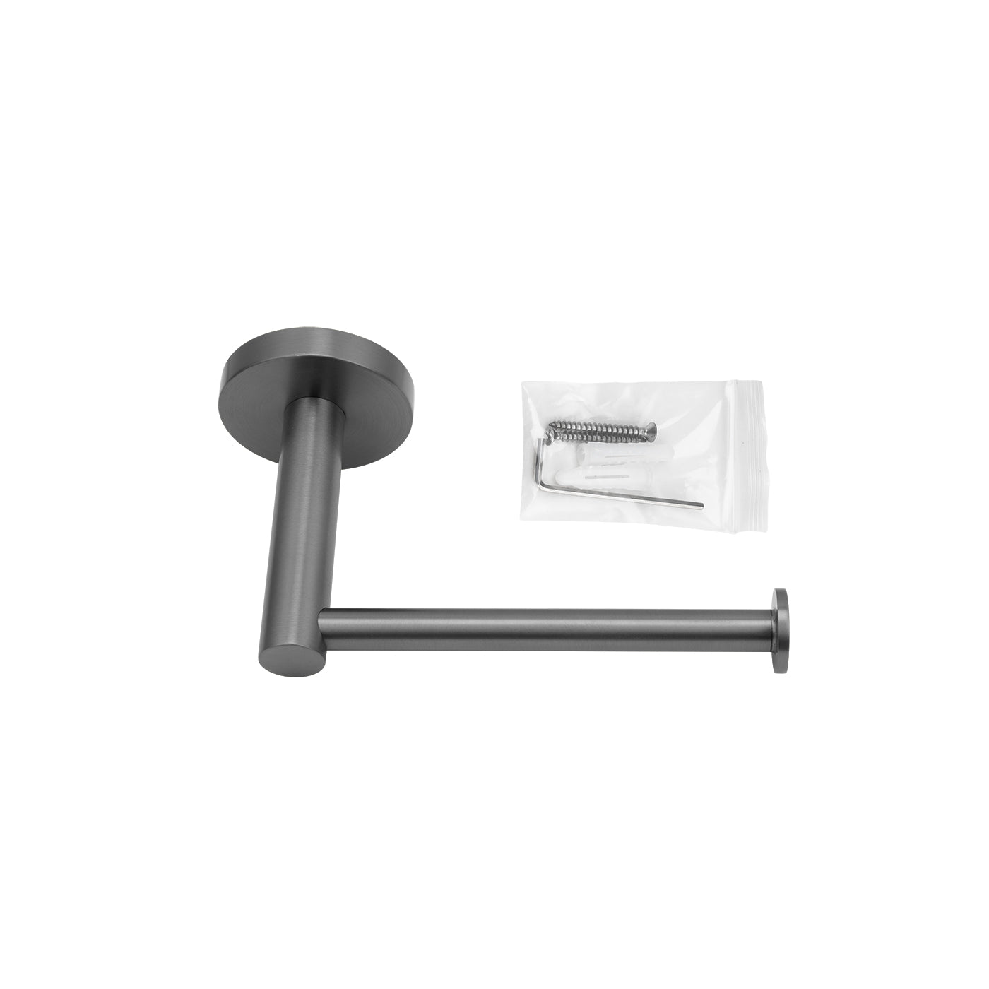 Stainless Steel Toilet Paper Holder- Gunmetal Grey, LUCID PIN – alternate view 2