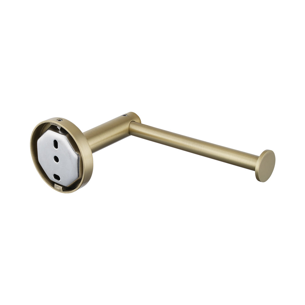 Keep toilet paper within reach with the LUCID PIN stainless steel toilet paper holder in light brushed brass gold, featuring a clean, modern minimalist design.-Toilet Paper Holder-Ezymall AU