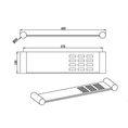 Load image into Gallery viewer, LUCID PIN towel shelf dimensions, 400mm long by 100mm high
