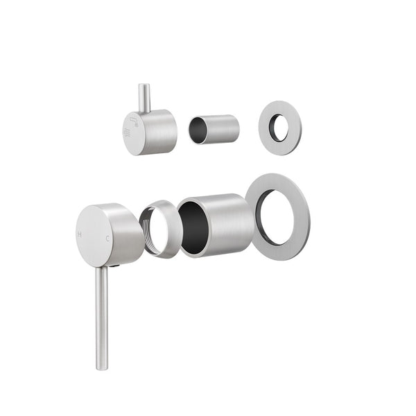 LUCID pin wall diverter mixer with separate cover plate copper – view 2