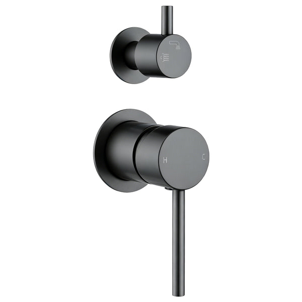 Premium LUCID PIN Gunmetal wall diverter mixer. Solid brass construction, ceramic cartridge and Australian Standard compliant.-Diverter Mixer-Ezymall AU