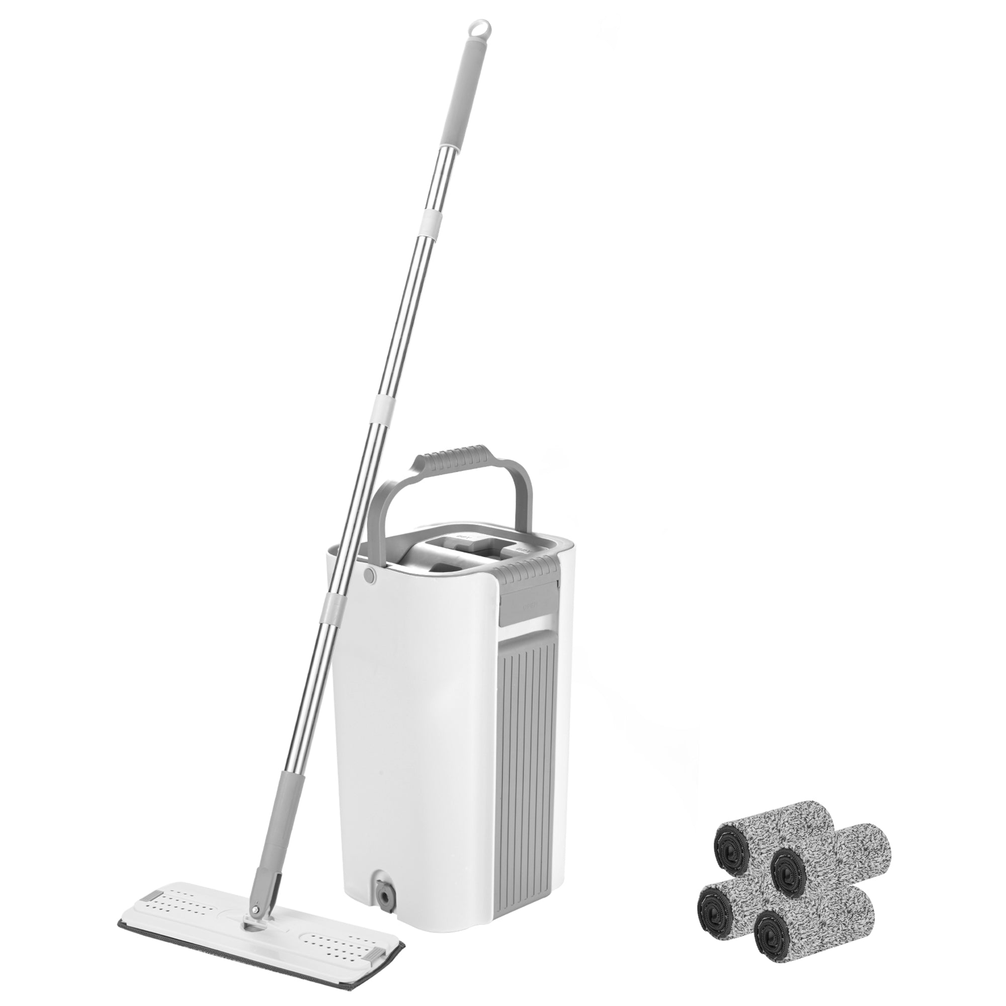 The BOOMJOY Flat Mop offers hands-free self-cleaning with a 360° rotating head. Includes 4 microfiber pads for efficient cleaning. Available at Ezymall!-Cleaning Products-Mop Package (with 4 Microfibre Pads)-Ezymall AU
