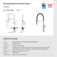 Load image into Gallery viewer, Premium magnetic pull-down kitchen mixer with 360° swivel spout, filter-ready design, solid brass construction, and 5 Star WELS water efficiency.-Kitchen Mixer-Ezymall AU

