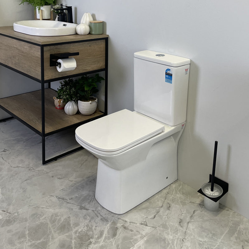 Upgrade your bathroom with the ARIA Back-to-Wall Toilet Suite. Hygienic rimless flush, compact design, WELS 4 Star efficiency and 20-year warranty.-Toilet Suite-Ezymall AU