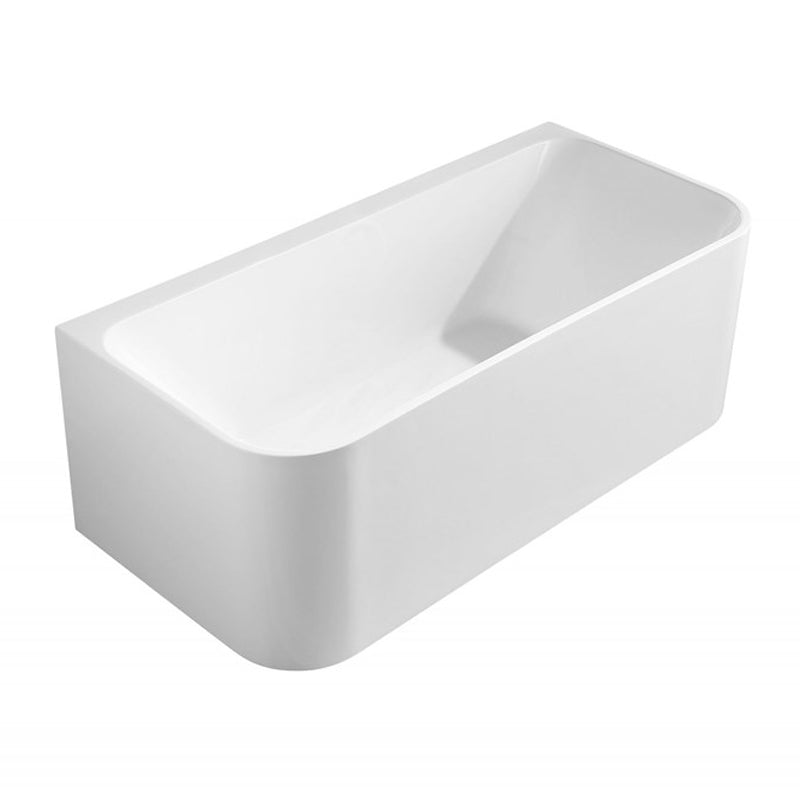 Modern 1500mm back-to-wall bathtub with ultra-slim edge, premium acrylic construction, stainless steel frame, and ergonomic comfort.-Bathtub-Ezymall AU