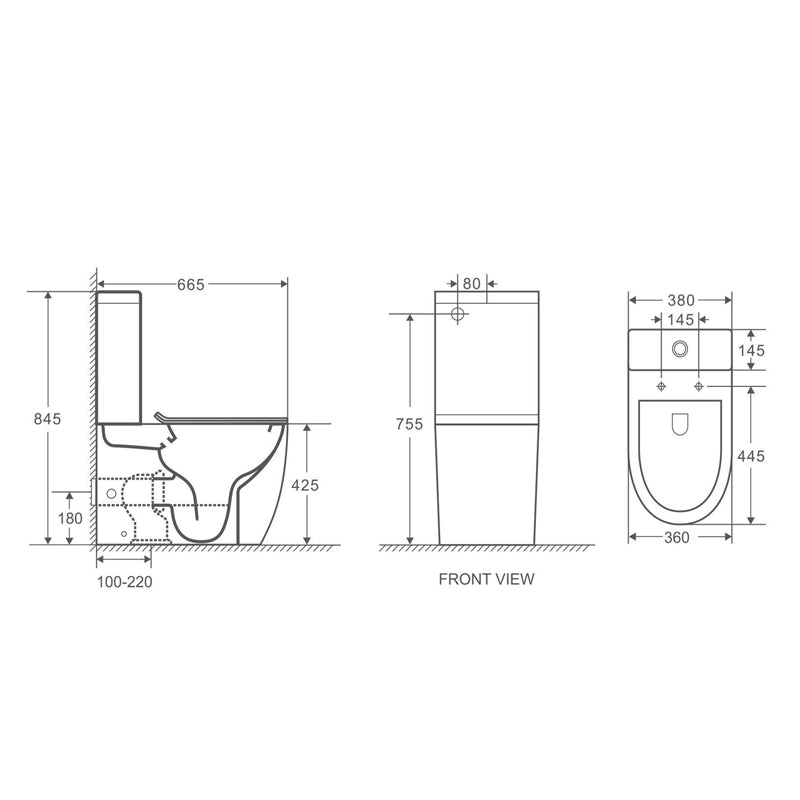HANI Rimless Back-to-Wall Toilet Suite. Featuring hygienic rimless flushing, a soft-close seat, WELS 4 Star water efficiency and a 20-year warranty.-Toilet Suite-Ezymall AU