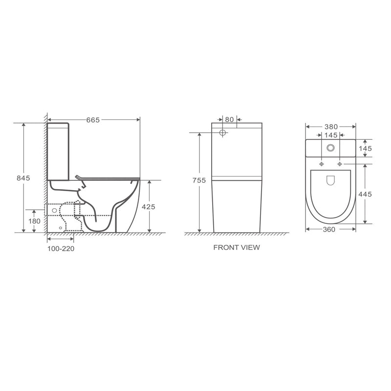 HANI Rimless Back-to-Wall Toilet Suite. Featuring hygienic rimless flushing, a soft-close seat, WELS 4 Star water efficiency and a 20-year warranty.-Toilet Suite-Ezymall AU