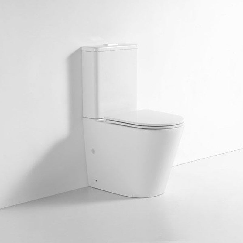 LONDON Rimless Back-to-Wall Toilet Suite: featuring hygienic rimless flushing, a compact design, WELS 4 Star water efficiency and a 20-year warranty.-Toilet Suite-Ezymall AU