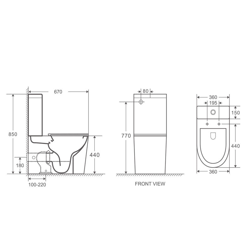 Upgrade your bathroom with the PANI Back-to-Wall Toilet Suite. Rimless Plus flush, soft-close seat, WELS 4 Star efficiency and 20-year warranty.-Toilet Suite-Ezymall AU