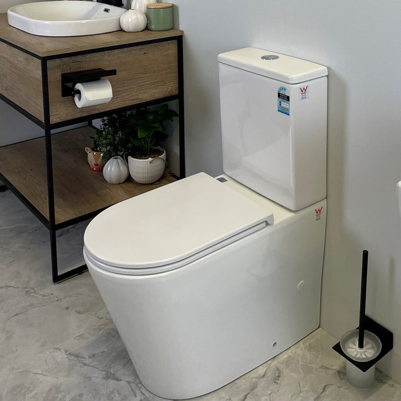 Upgrade your bathroom with the PANI Back-to-Wall Toilet Suite. Rimless Plus flush, soft-close seat, WELS 4 Star efficiency and 20-year warranty.-Toilet Suite-Ezymall AU
