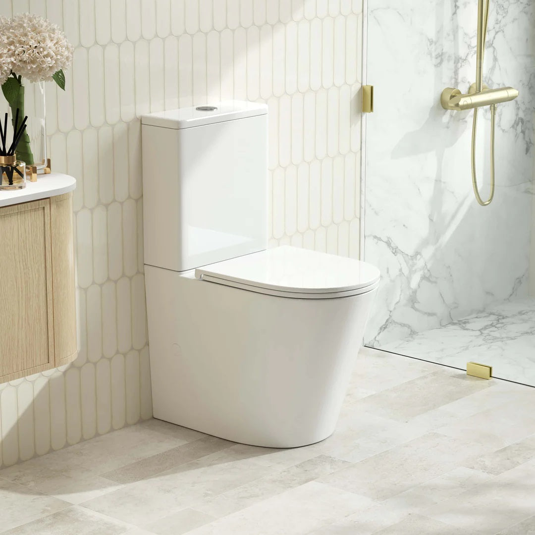 Upgrade your bathroom with the RIVO Back-to-Wall Toilet Suite. Quiet Flush technology, WELS 4 Star efficiency and a 20-year warranty.-Toilet Suite-Ezymall AU